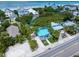 Aerial view of beach cottage community near the ocean at 724 Gulf Blvd # A & B, Indian Rocks Beach, FL 33785