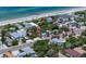 Aerial view showing home's location near beach access at 724 Gulf Blvd # A & B, Indian Rocks Beach, FL 33785