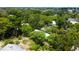 Aerial view displays mature tree coverage over houses and yards of homes in a residential neighborhood at 11426 Glenmont Dr, Tampa, FL 33635