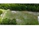 Aerial view of a large grassy field, surrounded by trees, with goalposts visible at either end, perfect for recreational activities at 11426 Glenmont Dr, Tampa, FL 33635