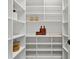 Organized walk-in pantry featuring custom shelving, providing ample storage for food and kitchen essentials at 4536 W Swann Ave, Tampa, FL 33629