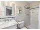 Clean bathroom with marble vanity and shower at 205 Se Monroe N Cir, St Petersburg, FL 33703