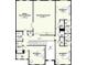 Two-story floor plan with multiple bedrooms, media room and balcony at 4536 W Swann Ave, Tampa, FL 33629