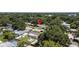 Aerial view showcasing the property's location within a residential neighborhood at 2452 Chaucer St, Clearwater, FL 33765