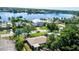 Birds-eye view of waterfront home and surrounding area at 705 Bayshore Dr, Tarpon Springs, FL 34689