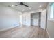 Bright bedroom with ceiling fan and double door closet at 1227 Arden Ave, Clearwater, FL 33755