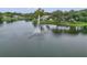 Serene lake view with a central fountain feature at 11241 Dollar Lake Dr # 4, Port Richey, FL 34668