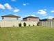 Landscaped backyard with a large grassy area at 15527 Peace River Pl, Sun City Center, FL 33573