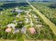 Aerial view showcasing the home's location in a quiet neighborhood at 17914 Burnt Oak Ln, Lithia, FL 33547