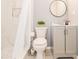 Clean bathroom with a walk-in shower and vanity at 8114 N Edison Ave, Tampa, FL 33604