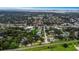 Aerial view highlights the home's lot in a mature neighborhood, close to restaurants and shops at 733 1/2 New Jersey St, Clearwater, FL 33756