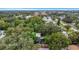 Aerial shot shows the home nestled among mature trees in a residential area at 733 1/2 New Jersey St, Clearwater, FL 33756