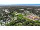 A view from above showing the property's proximity to nearby amenities and a railway at 733 1/2 New Jersey St, Clearwater, FL 33756