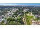 An aerial view shows the home's location near major roads and a railway at 733 1/2 New Jersey St, Clearwater, FL 33756