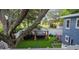 Aerial shot of gazebo, playset, and tree swing surrounded by mature trees at 733 1/2 New Jersey St, Clearwater, FL 33756
