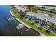 Aerial view of waterfront property with private boat dock at 105 Pompano Se Dr # A, St Petersburg, FL 33705