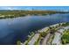 Aerial view of waterfront property with city skyline in background at 105 Pompano Se Dr # A, St Petersburg, FL 33705