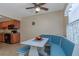 Kitchen features a nook with a white table and blue seating at 105 Pompano Se Dr # A, St Petersburg, FL 33705