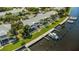 Aerial view of waterfront property with boat slips at 105 Pompano Se Dr # A, St Petersburg, FL 33705