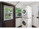 Convenient laundry room with stackable washer and dryer, and backyard access at 2111 Burlington N Ave, St Petersburg, FL 33713