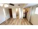 Bedroom with vinyl flooring, storage and access to the laundry area at 4851 W Gandy Blvd # B11L35, Tampa, FL 33611