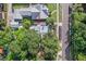 Overhead view showcasing a home's backyard and surrounding area at 2111 Burlington N Ave, St Petersburg, FL 33713