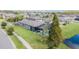 Aerial view of home with pool and backyard lake views at 19501 Sea Myrtle Way, Tampa, FL 33647