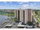 Paradise Island Towers: An aerial view of the building and the waterway at 10355 Paradise Blvd # 702, Treasure Island, FL 33706