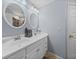 Double vanity bathroom with two sinks at 35027 Wagner Way, Zephyrhills, FL 33541