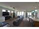 Open-concept living room with comfortable seating, stylish decor, and seamless transition to the dining area at 6342 Kenava Loop, Palmetto, FL 34221