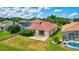 Aerial view of home and backyard at 7806 Grasmere Dr, Land O Lakes, FL 34637