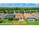 Aerial view showing home, pool, and backyard at 7806 Grasmere Dr, Land O Lakes, FL 34637