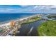 Aerial view highlighting beachfront building location at 18610 Gulf Blvd # 402, Indian Shores, FL 33785