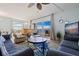 Living room with ocean view and comfortable furnishings at 18610 Gulf Blvd # 402, Indian Shores, FL 33785