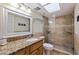 Updated bathroom with granite vanity and walk-in shower at 18610 Gulf Blvd # 402, Indian Shores, FL 33785