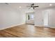 Spacious bedroom with wood floors and sliding door at 2138 -1 W Beach St, Tampa, FL 33607