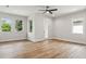 Bright bedroom with hardwood floors and ceiling fan at 2138 -1 W Beach St, Tampa, FL 33607