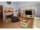 Living room with a brick fireplace and built-in shelving at 7519 Harbor View Way, Seminole, FL 33776