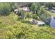 Aerial view of property with green space, a pond, outbuildings, and an RV camper at 8945 Overlook Dr, Wesley Chapel, FL 33545