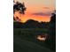Peaceful pond at dusk, surrounded by trees and green landscape at 8945 Overlook Dr, Wesley Chapel, FL 33545