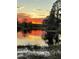 A tranquil sunset on the pond with colorful reflections and lush trees at 8945 Overlook Dr, Wesley Chapel, FL 33545