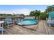 Round above ground pool on deck at 4530 Flounder Dr, Hernando Beach, FL 34607