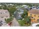 A-frame home's aerial view, showcasing waterfront location at 4530 Flounder Dr, Hernando Beach, FL 34607