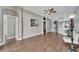 Bright living room featuring hardwood floors and open floor plan at 12739 Standbridge Dr, Riverview, FL 33579