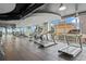 Fitness center with modern cardio equipment and city views at 777 N Ashley Dr # 1606, Tampa, FL 33602