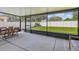 Relaxing screened patio overlooking grassy backyard at 35744 Jenny Lynne Cir, Zephyrhills, FL 33541