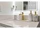 Modern bathroom with gold faucet and quartz countertop at 9733 Long Meadow Dr, Tampa, FL 33615