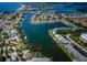 Aerial view of the waterfront property location with direct access to the bay at 11921 Lagoon Ln, Treasure Island, FL 33706