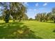 Spacious grassy backyard with mature oak trees at 1905 Masters Way, Plant City, FL 33566
