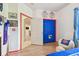 Bright bedroom with baseball-themed decor and built-in shelving at 1905 Masters Way, Plant City, FL 33566